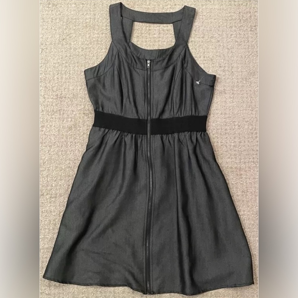 2b bebe black pewter Sleeveless mid thigh mini dress small s 4